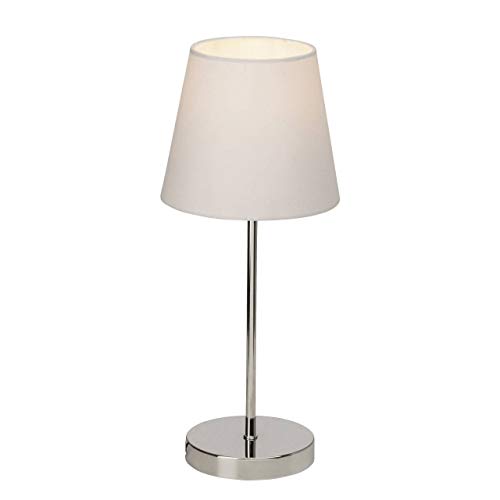 BRILLIANT lampe de table Kasha interrupteur tactile chrome/blanc | 1x D45, E14, 40W, adapté aux lampes à suspension (non inclus) | Échelle A ++ à E | Avec...