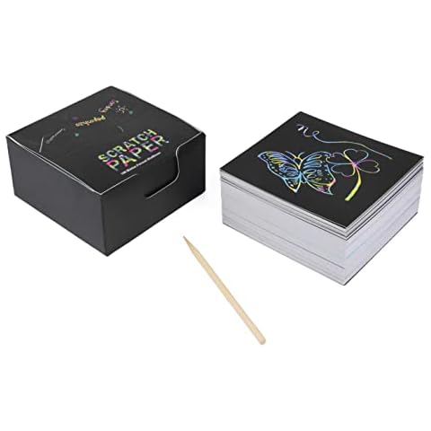 ewtshop® Kratzbild-Zettelwürfel Scratch-Paper, 100 Blatt Cover