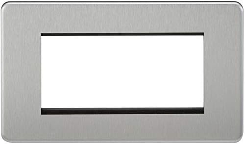 Knightsbridge SF0100BC (Non-Isolated) Screwless 1-Gang Tv Outlet, 20 W, 230 V, Brushed Chrome