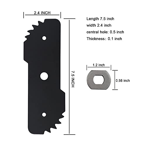 7-1/2-inch EB-007 Edge Hog Heavy-Duty Edger Replacement Blade, Compatible with Black & Decker 2-in-1 String Trimmer/Edger, Fits Model LE750, LE710, LE760FF, LE760, with 2 set of wear Indicators (2PK)