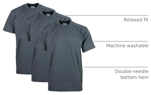 Image of Pro Club Men's 3-Pack Heavyweight Cotton Short Sleeve Crew Neck T-Shirt