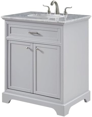 Elegant Kitchen and Bath 30 inch Single Bathroom Vanity Cabinet Set - Light Grey