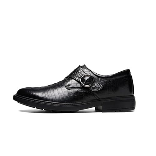 Men's Monk Strap Dress Shoes Oxfords for Business Office Casual Leather Shoes with Hook & Loop3