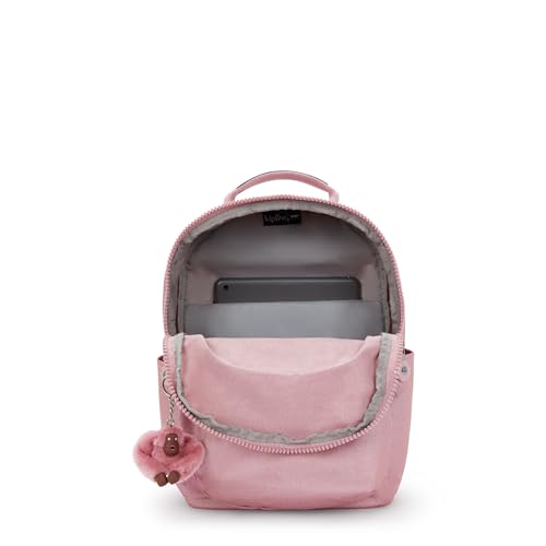 Image of Kipling Women's Seoul Small Tablet Backpack, Durable Pink, Padded Shoulder Straps with Tablet Sleeve