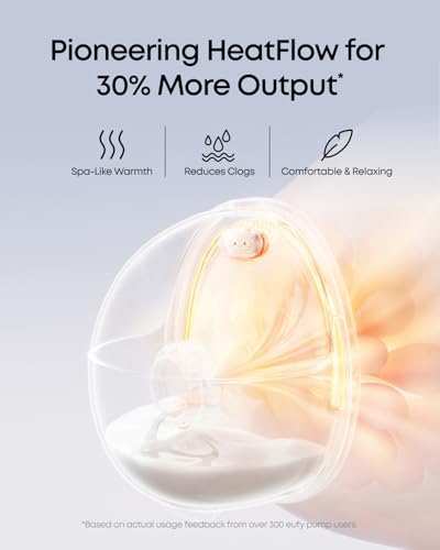 eufy Security Heated Breast Pump Hands-Free E20, Wearable with Innovative HeatFlow, 3 Heat Levels, Optimized Rhythm via App, Hospital-Grade Suction, Leakproof, Ultra-Slim and Quiet for in-Bra Use - Image 3