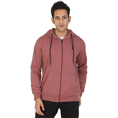 Image of D-GREEN Sweatshirt for Men Stylish Hoodie with Zipper and Full Sleeves Winter Wear