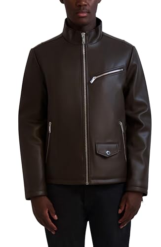 KARL LAGERFELD Paris Men's Faux Leather Biker Jacket