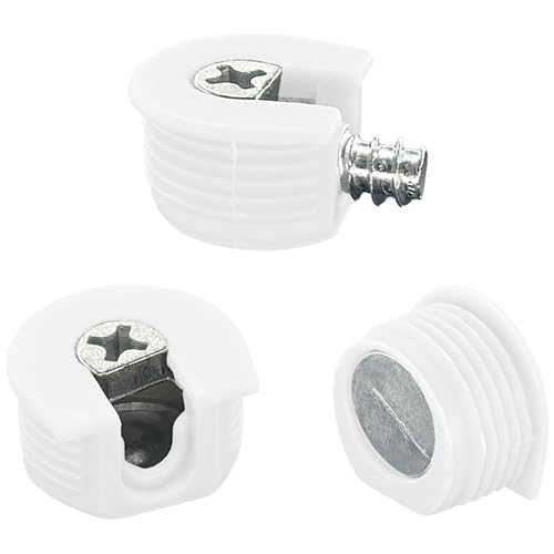 30 PCS Furniture Connectors Eccentric Cam Lock,Funiture Connection Fixing Screws (White)