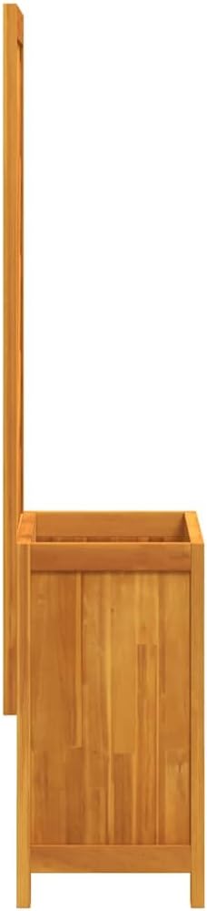 vidaXL Planter with Trellis - Outdoor Wooden Garden Flower Box 21.7"x11.6"x52" - Solid Acacia Wood - Patio Plant Support