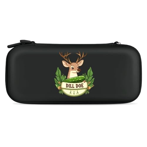 Dill Doe Compatible with Switch Carrying Case Hard Travel Game Bag Pouch with 15 Games Accessories Black-style