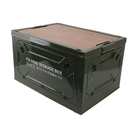 banapoy Folding Storage Box with Wooden Lid Cover