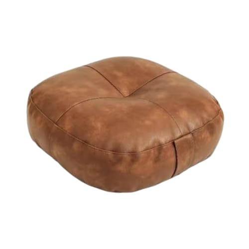 Wswqop Coussin de Sol avec Revêtement En Cuir PU Résistant, Double Hauteur, Personnalisable, Idéal pour Le Salon, La Chambre, La Maison, orange