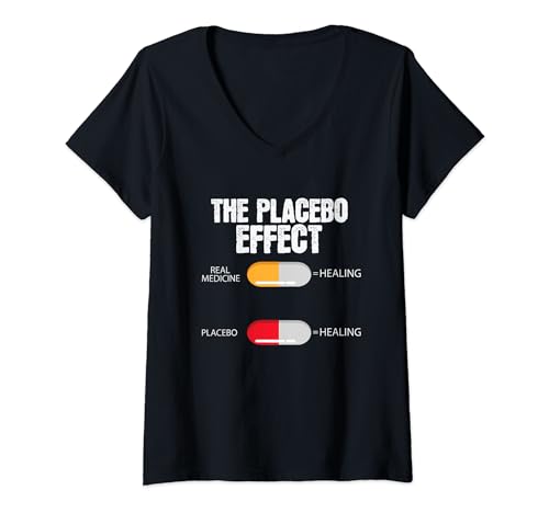 Tabletas de efecto placebo Camiseta Cuello V