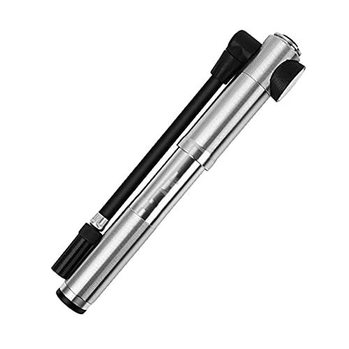 Pompe à vélo de cadre argentée mini gonfleur haute précision avec manomètre 2 en 1