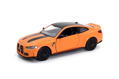 D-Power 1:36 Diecast BMW M4 CSL 2023 Matte Orange Pull Back Collectible Sports Car Model