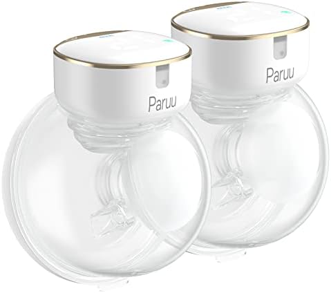 Paruu R10 Wearable Breast Pump Hands-Free, Electric Portable Breast Pump with 4 Modes & 12 Levels, Rechargeable & Smart Display, Memory Function, 19/21/25mm Flange, 2 Pack