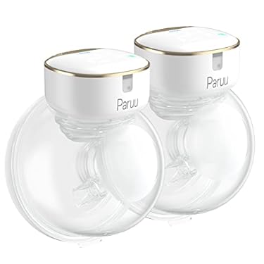 AMAZON - Paruu R10 Wearable Breast Pump Hands-Free, Electric Portable Breast Pump with 4 Modes & 12 Levels, Rechargeable & Smart Display, Memory Function, 19/21/25mm Flange, 2 Pack (Gold)