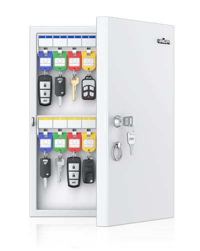 Uniclife 32 Position Schlüssel Schloss Box, Wandmontage Schlüsselbox, Auto Schlüssel Organizer mit schreibbaren Schlüssel Tags, Auto Schlüsselhalter Aufbewahrungsbox für Büro Hotel & Unternehmen