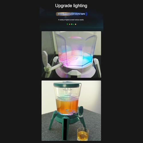 Dispensador de bebidas torre de cerveja, recipiente de barril de cerveja de carregamento iluminado 3