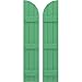 Ekena Millwork ARW401BQ311X58LPH Americraft Three 3 Exterior Real Wood Joined Board-n-Batten Shutters w/Arch Top (Per Pair), 10 1/2"W x 58"H, Lily Pads