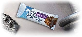 Pure Protein Bars, High Protein, Nutritious Snacks to Support Energy, Low Sugar, Gluten Free, Chewy Chocolate Chip, 1.76oz (Pack of 12)