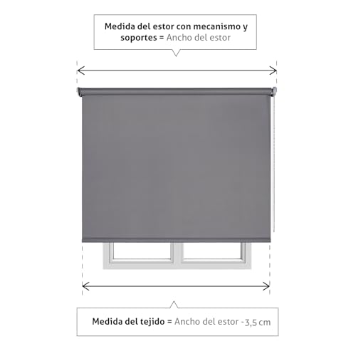 Tende A Rullo Oscuranti Premium, Tenda Oscurante Per Massima Privacy Con Facile Installazione A Soffitto O A Parete, Tenda Opaca Per Soggiorno O Camera Da Letto, Storesbasic Grigio 140X250 - 5