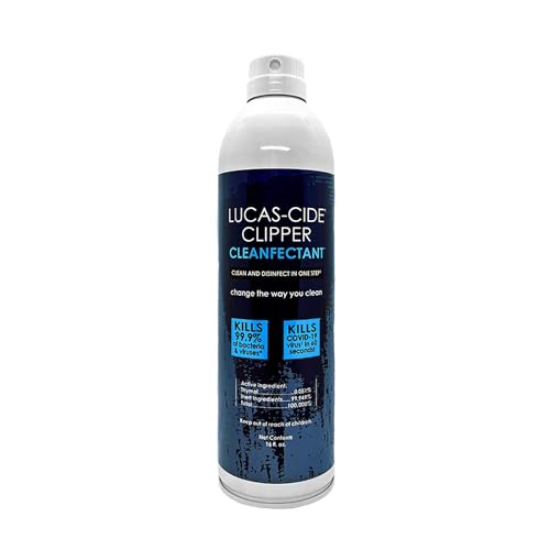 LUCAS-CIDE Clipper Cleaner Disinfectant and Lubricating Spray for Clippers and Blades - 16 Fl Oz
