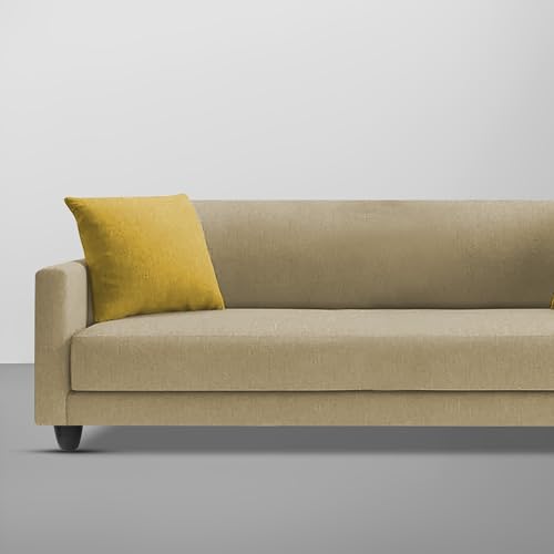 Image of Casaliving Dominic 3 Seater Sofa Set for Living Room (Cream Fabric) Premium Fabric Sofa
