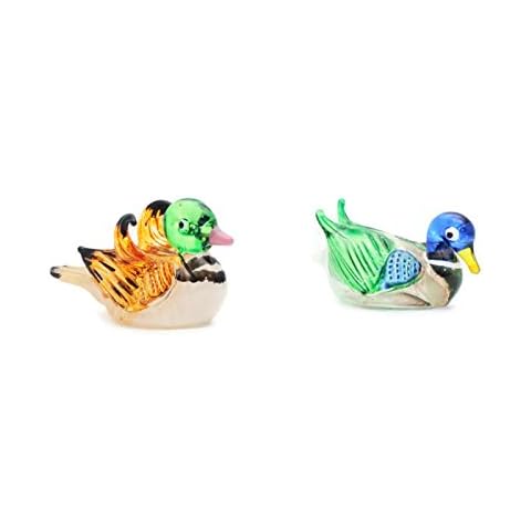 Sweet lovely Mandarin Duck Handcrafted MINIATURE HAND BLOWN GLASS FIGURINE Collection Cover