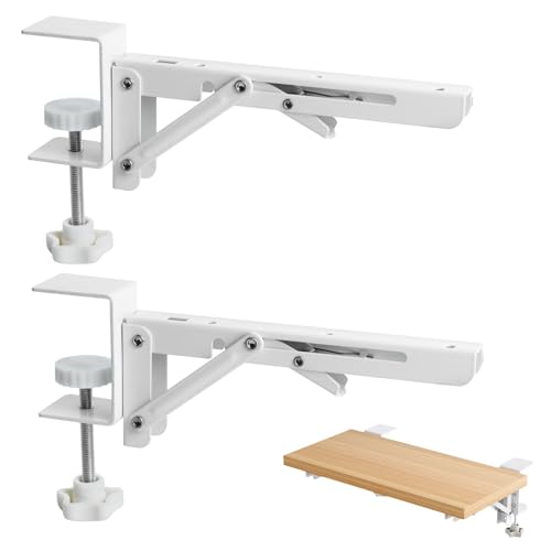 xiruiubao Bandeja Teclado Bajo Mesa,Bandeja Teclado con Tornillos,Soporte Teclado Ordenador Sin Perforar y Fácil de Fijar,Soporte Teclado Ajustable,Ergonómica Soporte Pc Bajo Mesa,8 Pulgadas,2 Piezas