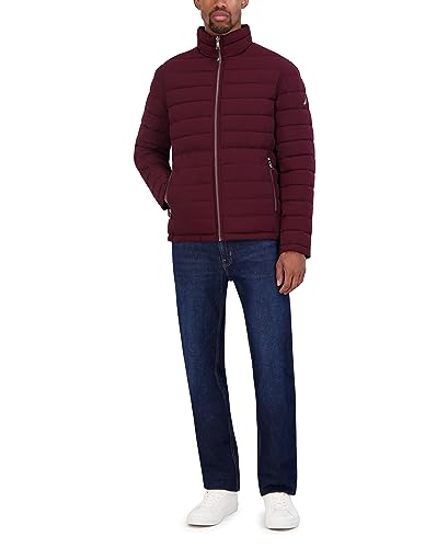 Image of Nautica Men's Reversible Quilted Puffer Jacket -Midweight Mechanical Stretch Winter Coat