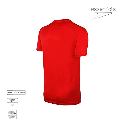 Speedo T-shirt Raglan Basic, Camiseta Manga Curta Feminino, Vermelho (Red), M