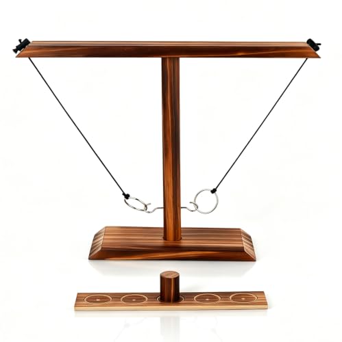 YWTOYS Ring Toss Games for Adults Patio Decor Yard Games Outdoor Indoor Games Wooden Hook and Ring Game for Bars Home Party Christmas Games (Large)