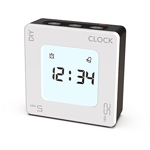 ThreeH Digitaler Küchentimer Rotierender Timer mit 5, 25 Minuten Voreinstellung Einfache Bedienung Wecker Zeitmanagement-Tool für Kochen Studium Schwarz