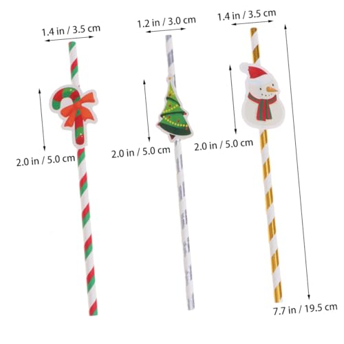 Baluue set de 30 pitillos de papel navideños desechables miniatura 2