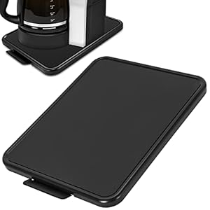 Lochimu Schuifblad voor huishoudelijke apparaten met gladde wielen, 40 x 30 x 2,5 cm, robuust onder de opbergschaal van huishoudelijke apparaten, zwart