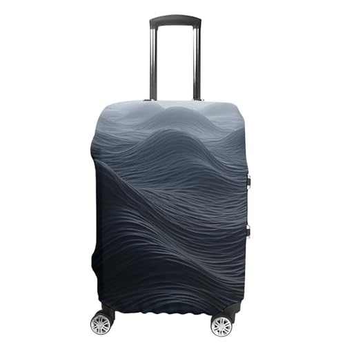 Deep Black Waves Luggage Cover Dustproof Suitcase Cover Elastic Washable Travel Luggage Protector Suitcase Protector Stretch Baggage Protector for 19-32 Inch Luggage XL