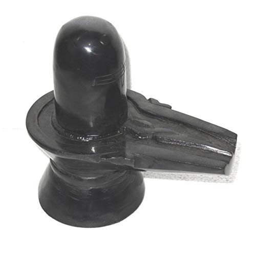 craftslook Small Shivling Black Stone Shiva Lingam Idols for Home Decor & Pooja Handmade Hindu God Shiva Lingam Statue for Puja, Stone Carving, Portable Size for Travel (3