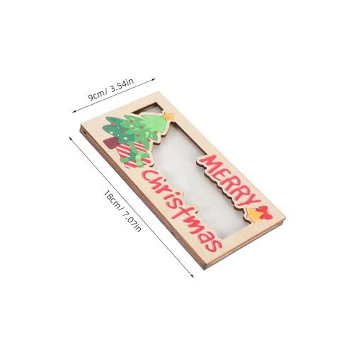 Healvian 3個木製クリスマスキャッシュホルダー 収納可能なマネーウォレット ホリデーカードオーガナイザー クリスマスパーティー記念品 現名刺収納