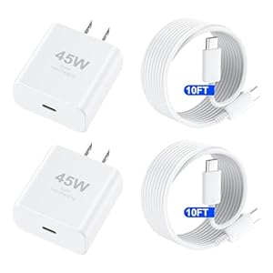 Cargador para iPhone 17 16 Pro Max de carga rápida, 45 W USB C iPhone 17/16 bloque de carga súper rápido con cable de carga tipo C de 10 pies de largo para iPhone 17 Pro Max/17 Pro/Air/17/16/16Pro/16ProMax/Plus/15/S25