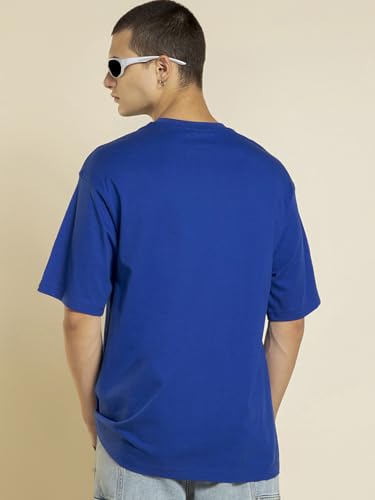 Image of Bewakoof Men's Letter Print Oversized Fit T-Shirt
