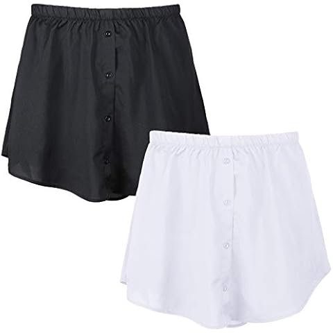 2 Pieces Shirt Extenders for Girls Adjustable Layered Fake Top Lower Sweep Shirt Half Length Mini Skirt for Girls (Simple Style, XL) Cover
