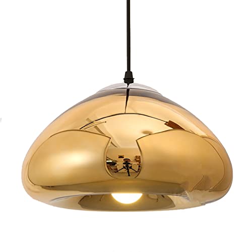 ZTTECH 300mm Or Suspension Luminaire en Verre Processus de Placage Hauteur Réglable Lampe Suspendue Moderne pour Cuisine Salle à Manger Salon Bar et...