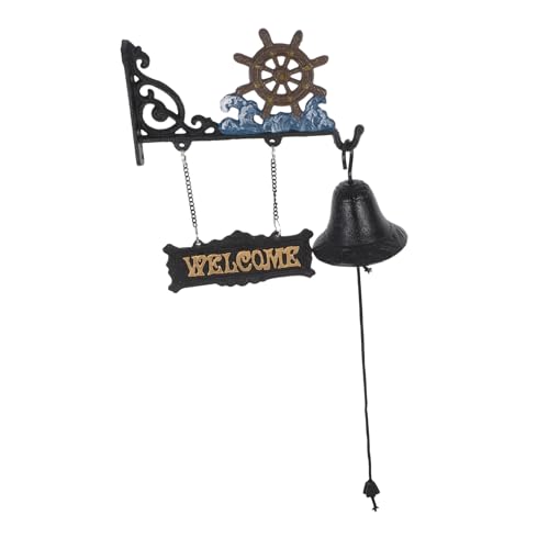 DECORNIJIA Timbre Náutico Retro De Decoración De Puerta para Interiores y Exteriores Campana Vintage De Hierro Fundido