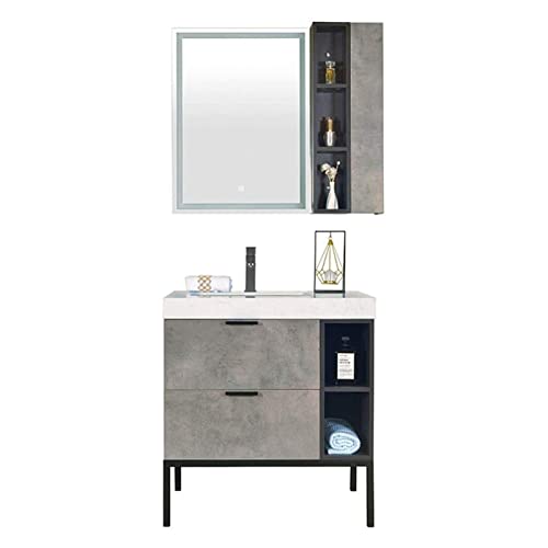 JRZTC Mueble de Lavabo de baño Mueble de baño de pie sobre el Suelo Mueble de Lavabo Combinado Mueble de Espejo Mueble de Lavabo Mueble