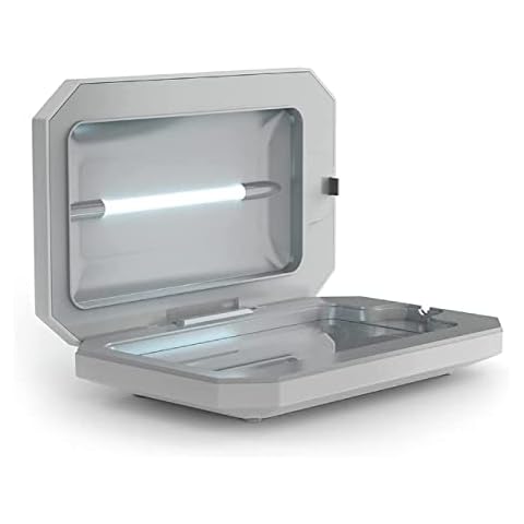 PhoneSoap Basic Cell Phone UV Light Sanitizer Box | Patented and Clinically Proven 360 Degree UV Light Sanitizer | (White) Cover