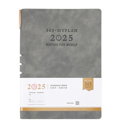 2025 レザーアカデミックプランナー 1 月から 12 月ウィークリーマンスリープランナーノートブック日付ページ男性女性用取り外し可能な仕切り