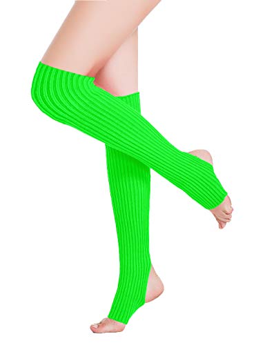 Image of v28 Women's Neon Knit Leg Warmer for 80s Party Dance Sports Yoga