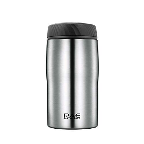 Termo de vacío de 480 ml para hombres y mujeres, taza de agua de gran capacidad, doble vacío, acero inoxidable 304, con compartimento para té, taza de té portátil para negocios (color: blanco) (plata)