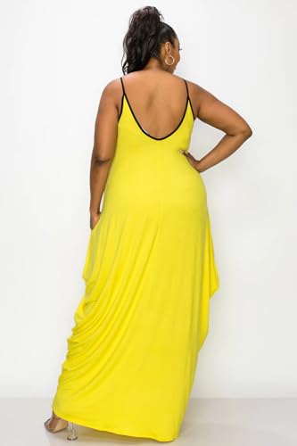 Image of BFFBABY Women's Casual Maxi Dress Sleeveless Tie Dye Spaghetti Strap Summer Plus Size Swing Sundress with Pockets